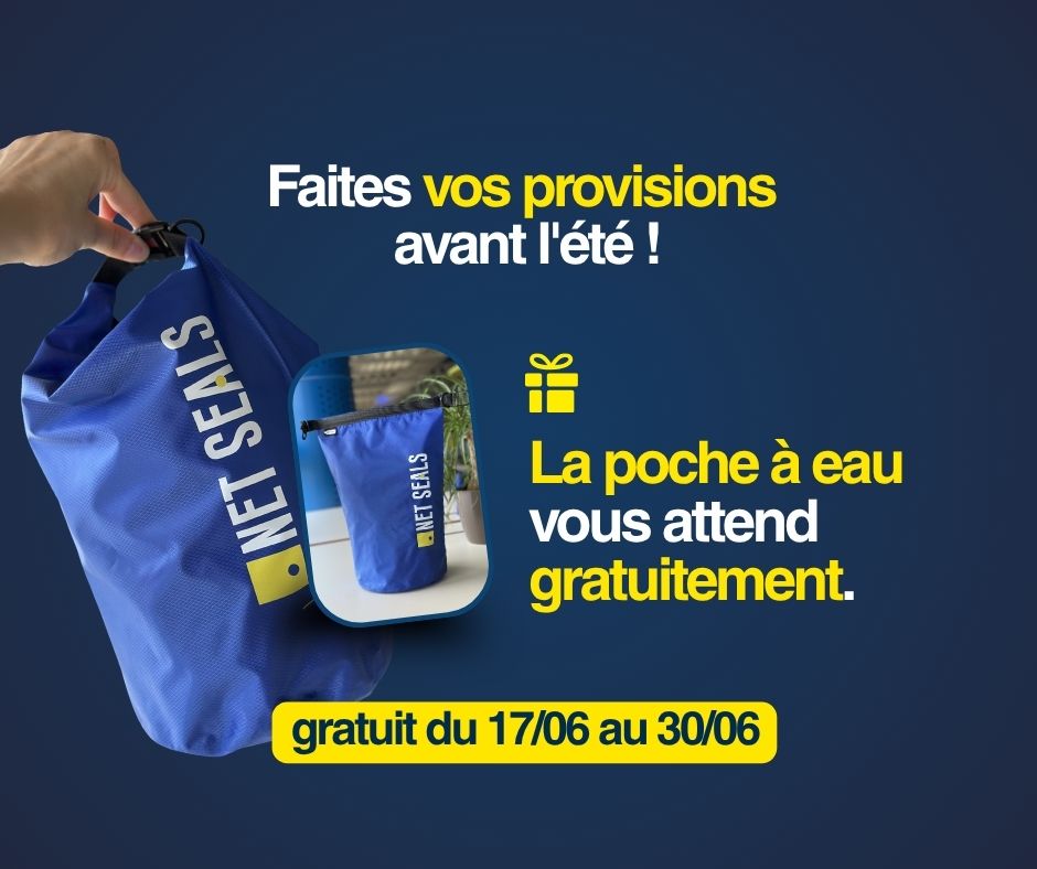 En juin, recevez le sac étanche exclusif Water Bag Net Seals en cadeau avec votre commande 